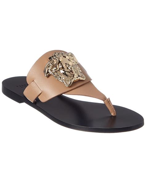 versace palazzo thong|VERSACE PALAZZO THONG LEATHER SANDALS – Caroline's .